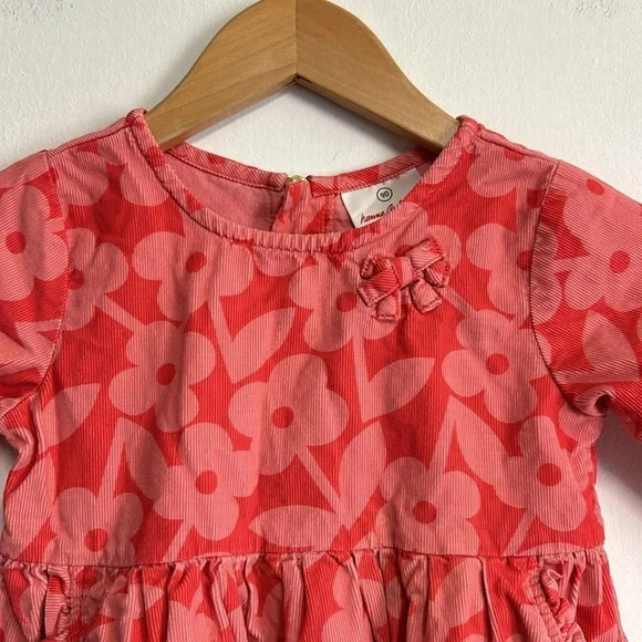 Sweet Hanna Andersson Size 3 (90) Corduroy Floral Dress‎ Pockets Lightweight - Picture 6 of 14